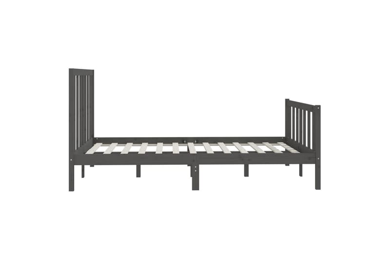 Sängynrunko harmaa täysi puu 150x200 cm 5FT King Size - Harmaa - Huonekalut - Sänky - Sänkykehikot & sängynrungot