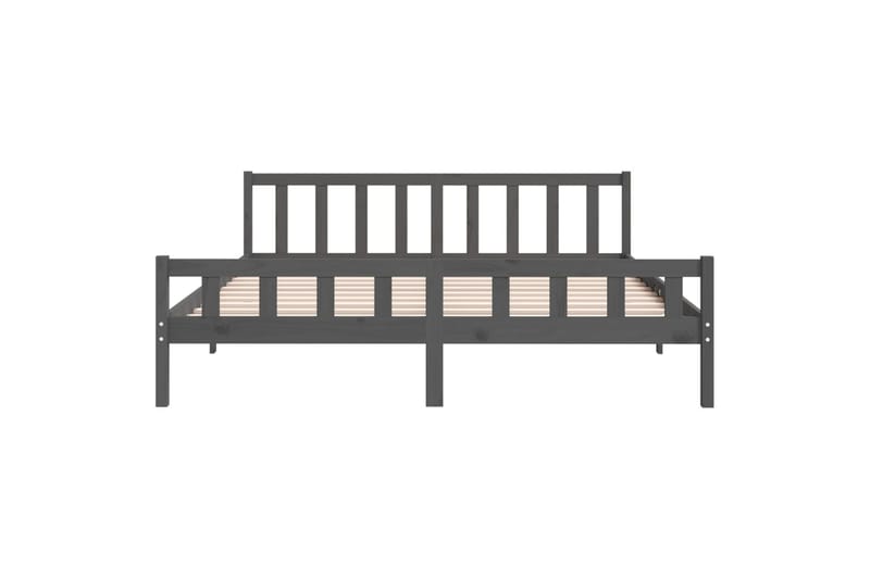 Sängynrunko harmaa täysi puu 200x200 cm - Harmaa - Huonekalut - Sänky - Sänkykehikot & sängynrungot