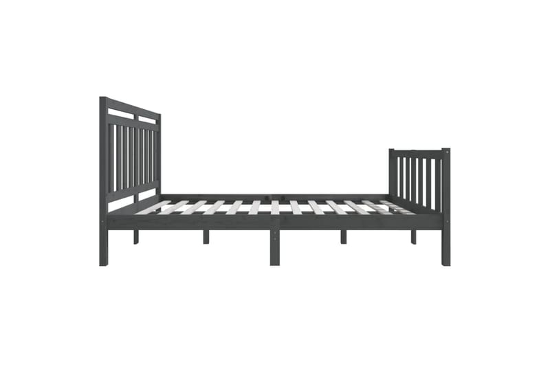Sängynrunko harmaa täysi puu 150x200 cm 5FT King Size - Harmaa - Huonekalut - Sänky - Sänkykehikot & sängynrungot