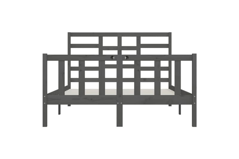 Sängynrunko harmaa täysi puu 150x200 cm 5FT King Size - Harmaa - Huonekalut - Sänky - Sänkykehikot & sängynrungot
