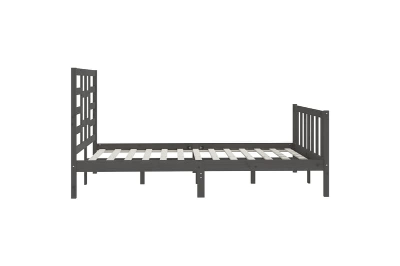 Sängynrunko harmaa täysi puu 150x200 cm 5FT King Size - Harmaa - Huonekalut - Sänky - Sänkykehikot & sängynrungot