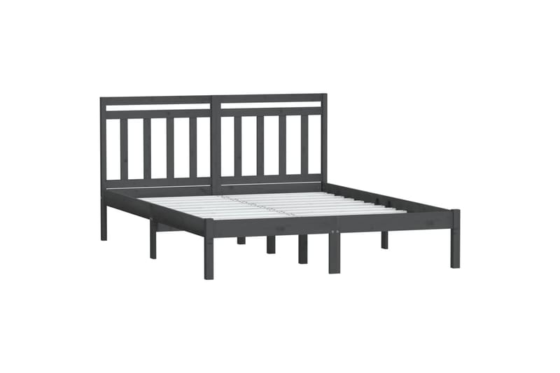 S�ängynrunko harmaa täysi puu 150x200 cm 5FT King Size - Harmaa - Huonekalut - Sänky - Sänkykehikot & sängynrungot