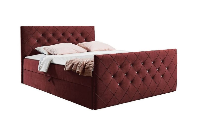 Sängynrunko Hattie 200x200 cm - Ruskea/Punainen - Huonekalut - Sänky - Sänkykehikot & sängynrungot