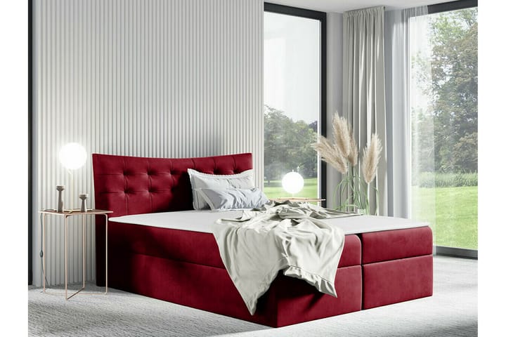 Sängynrunko Hayton 160x200 cm - Punainen - Sänkykehikot & sängynrungot