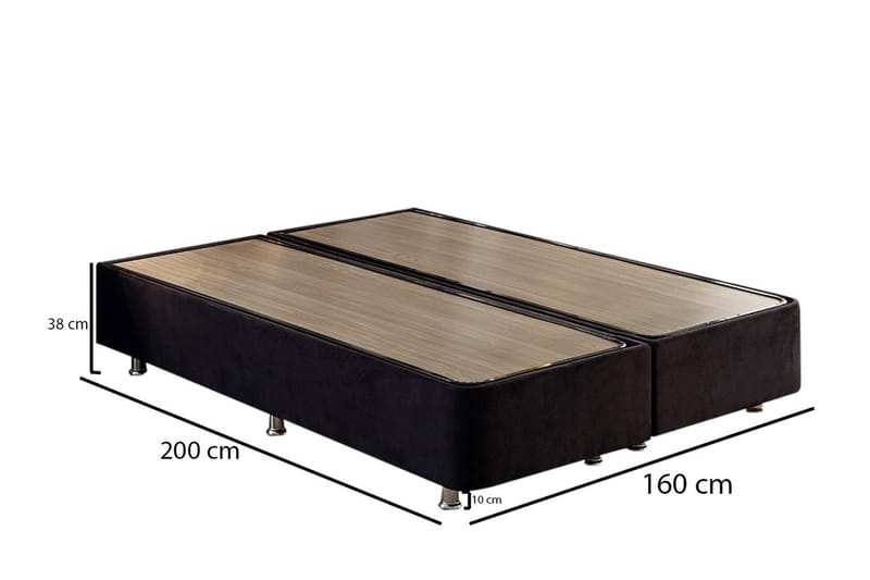 Sängynrunko Huanal Tupla 160x200 - Musta - Huonekalut - Sänky - Sänkykehikot & sängynrungot