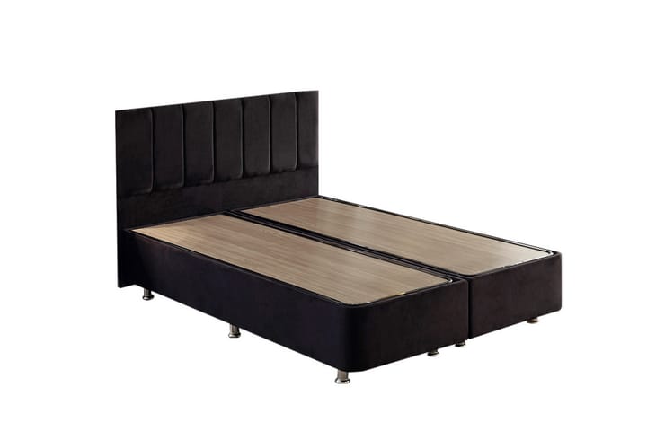 Sängynrunko Huanal Tupla sängynpäädyllä 180x200 cm - Musta - Sänkykehikot & sängynrungot