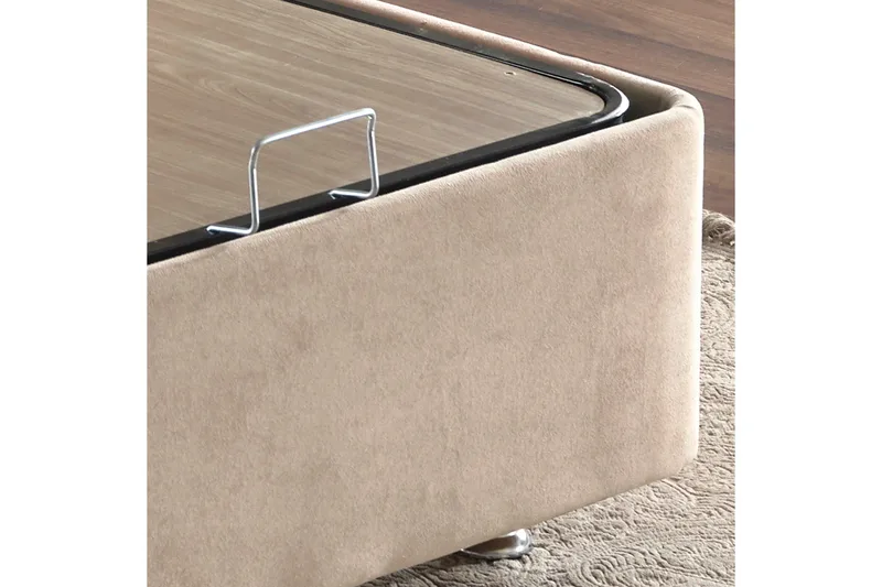 Sängynrunko Huanal Tupla sängynpäädyllä 180x200 cm - Vaaleanruskea - Huonekalut - Sänky - Sänkykehikot & sängynrungot