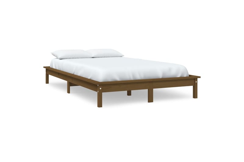 Sängynrunko hunajanruskea 135x190 cm täysi mänty 4FT6 Double - Ruskea - Huonekalut - Sänky - Sänkykehikot & sängynrungot
