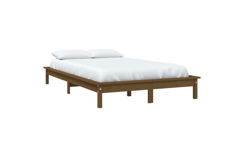 Sängynrunko hunajanruskea 135x190 cm täysi mänty 4FT6 Double - Ruskea - Huonekalut - Sänky - Sänkykehikot & sängynrungot