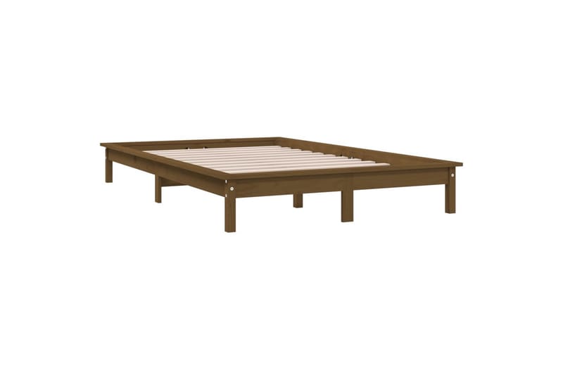 Sängynrunko hunajanruskea 135x190 cm täysi mänty 4FT6 Double - Ruskea - Huonekalut - Sänky - Sänkykehikot & sängynrungot