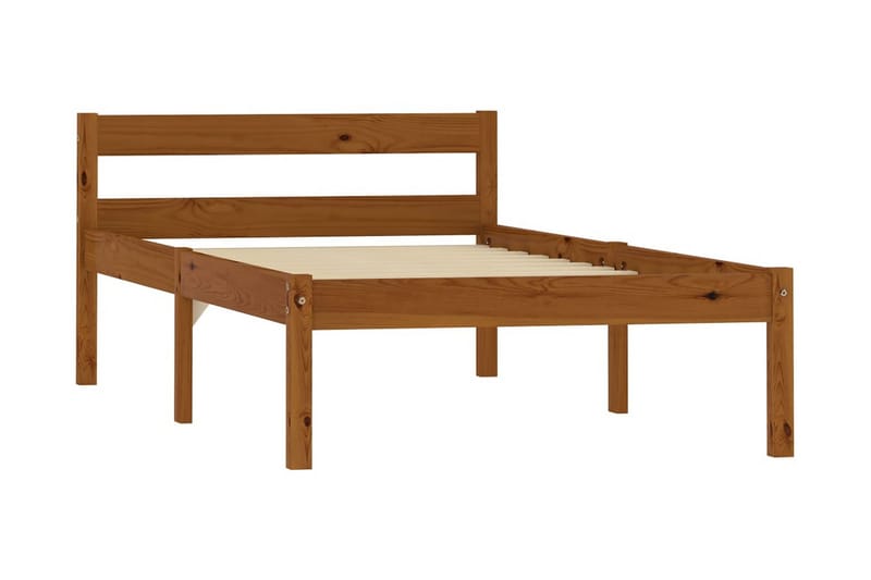 Sängynrunko hunajanruskea täysi mänty 100x200 cm - Ruskea - Huonekalut - Sänky - Sänkykehikot & sängynrungot