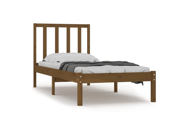 Sängynrunko hunajanruskea täysi mänty 100x200 cm - Ruskea - Huonekalut - Sänky - Sänkykehikot & sängynrungot
