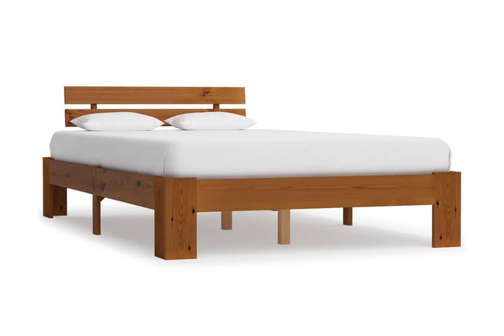 Sängynrunko hunajanruskea täysi mänty 140x200 cm - Ruskea - Sänkykehikot & sängynrungot