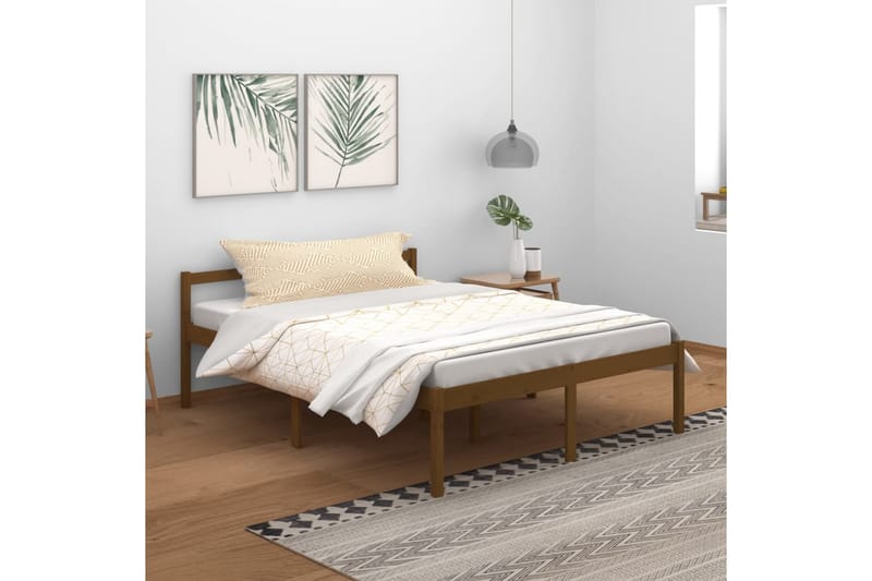 Sängynrunko hunajanruskea täysi mänty 150x200 cm 5FT King - Ruskea - Huonekalut - Sänky - Sänkykehikot & sängynrungot