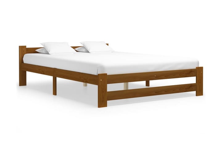 Sängynrunko hunajanruskea täysi mänty 160x200 cm - Ruskea - Sänkykehikot & sängynrungot