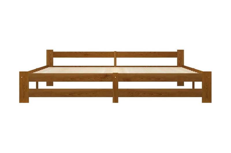 Sängynrunko hunajanruskea täysi mänty 200x200 cm - Ruskea - Huonekalut - Sänky - Sänkykehikot & sängynrungot