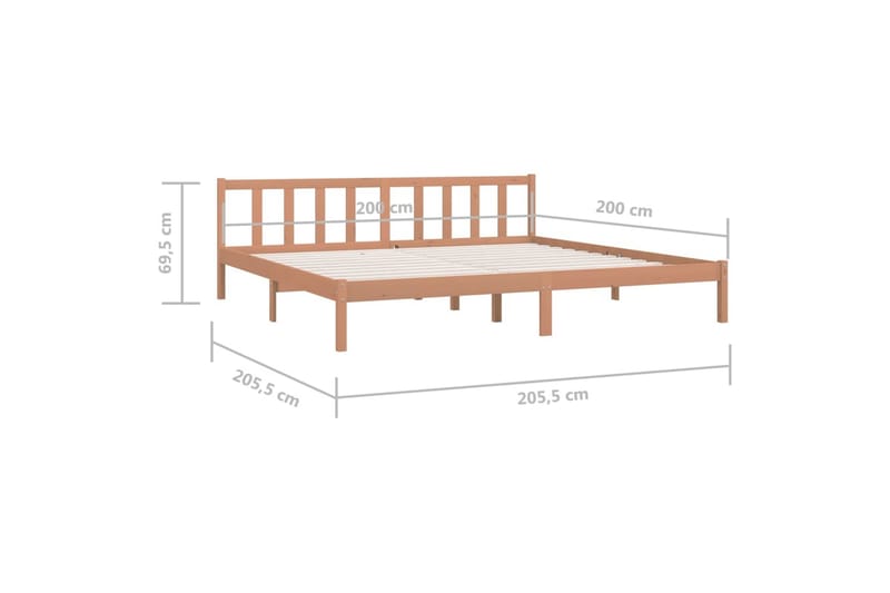 Sängynrunko hunajanruskea täysi mänty 200x200 cm - Ruskea - Huonekalut - Sänky - Sänkykehikot & sängynrungot