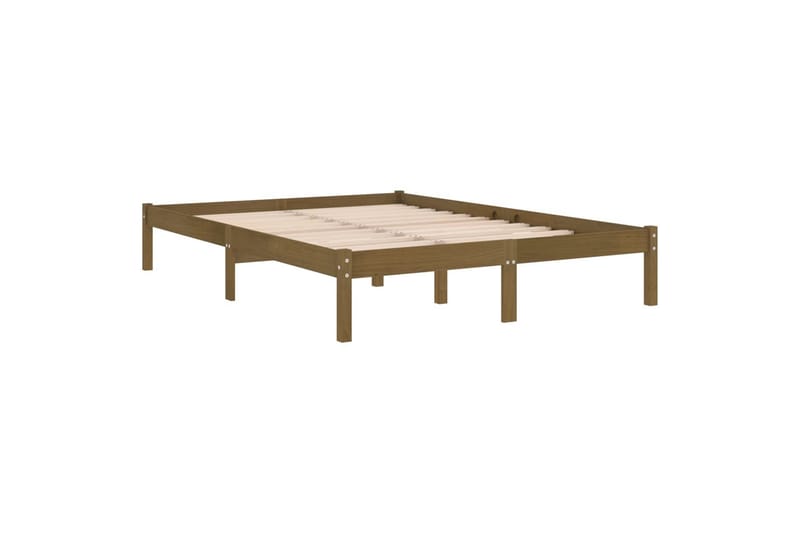 Sängynrunko hunajanruskea täysi mänty 200x200 cm - Ruskea - Huonekalut - Sänky - Sänkykehikot & sängynrungot