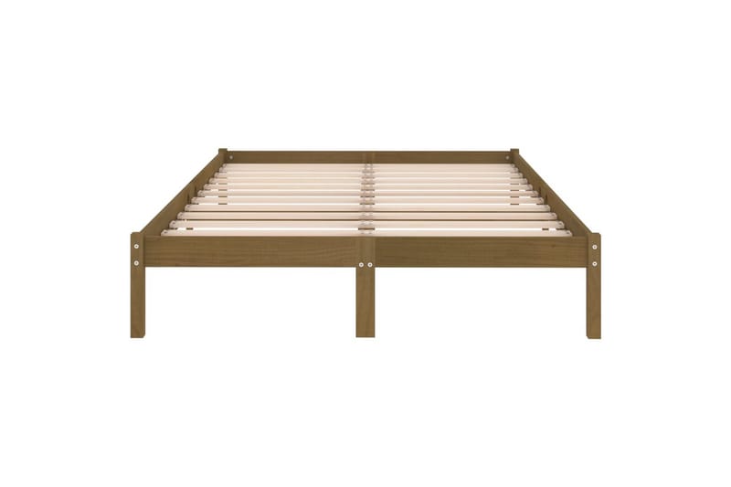 Sängynrunko hunajanruskea täysi mänty 200x200 cm - Ruskea - Huonekalut - Sänky - Sänkykehikot & sängynrungot