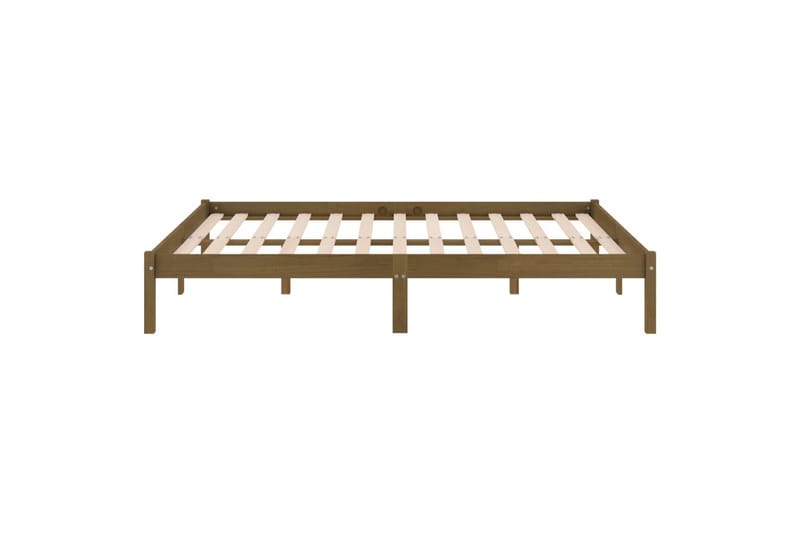 Sängynrunko hunajanruskea täysi mänty 200x200 cm - Ruskea - Huonekalut - Sänky - Sänkykehikot & sängynrungot