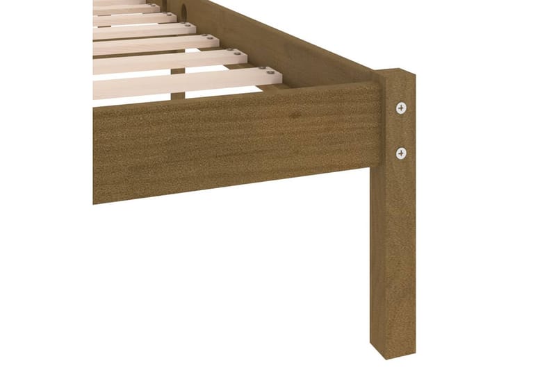 Sängynrunko hunajanruskea täysi mänty 200x200 cm - Ruskea - Huonekalut - Sänky - Sänkykehikot & sängynrungot