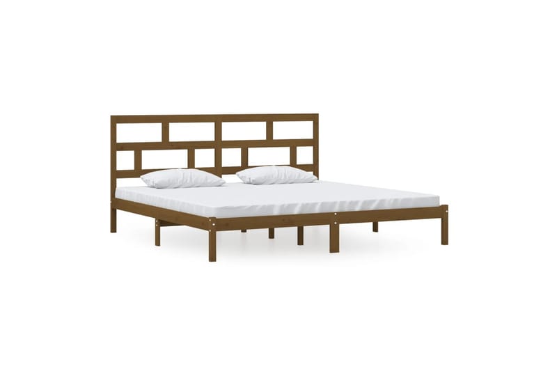 Sängynrunko hunajanruskea täysi mänty 200x200 cm - Ruskea - Huonekalut - Sänky - Sänkykehikot & sängynrungot