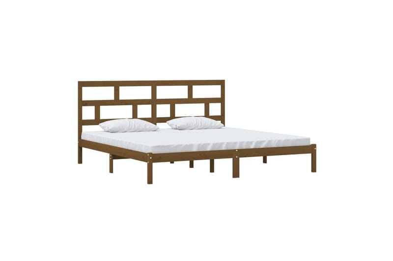 Sängynrunko hunajanruskea täysi mänty 200x200 cm - Ruskea - Huonekalut - Sänky - Sänkykehikot & sängynrungot