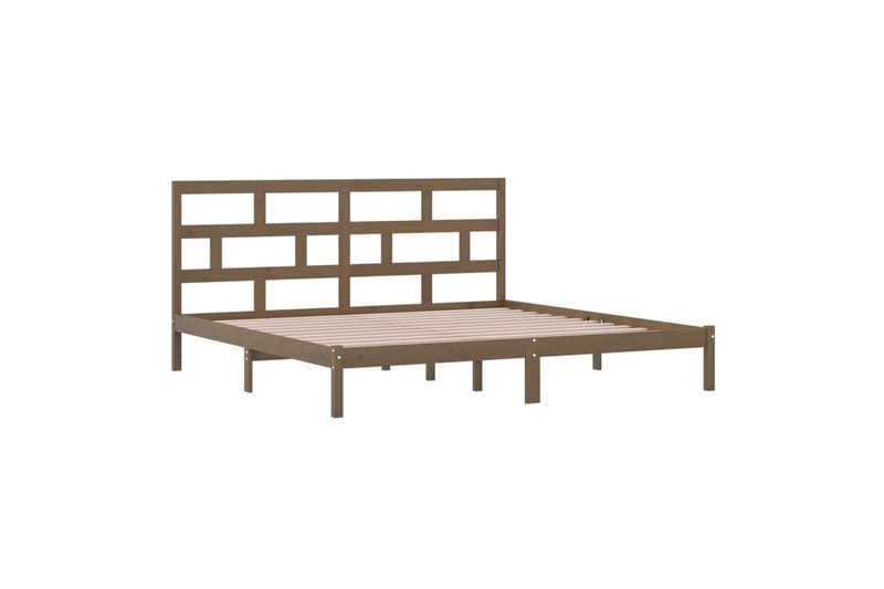 Sängynrunko hunajanruskea täysi mänty 200x200 cm - Ruskea - Huonekalut - Sänky - Sänkykehikot & sängynrungot