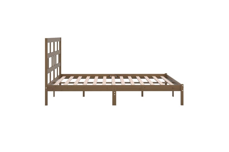 Sängynrunko hunajanruskea täysi mänty 200x200 cm - Ruskea - Huonekalut - Sänky - Sänkykehikot & sängynrungot