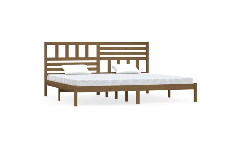 Sängynrunko hunajanruskea täysi mänty 200x200 cm - Ruskea - Huonekalut - Sänky - Sänkykehikot & sängynrungot
