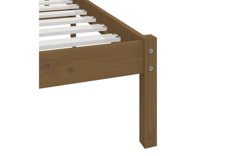 Sängynrunko hunajanruskea täysi mänty 200x200 cm - Ruskea - Huonekalut - Sänky - Sänkykehikot & sängynrungot