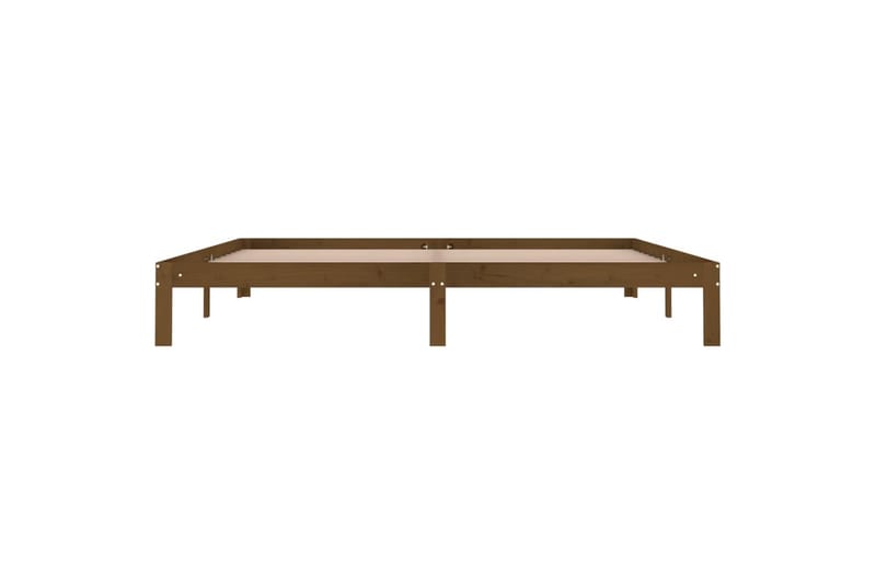 Sängynrunko hunajanruskea täysi mänty 200x200 cm - Ruskea - Huonekalut - Sänky - Sänkykehikot & sängynrungot
