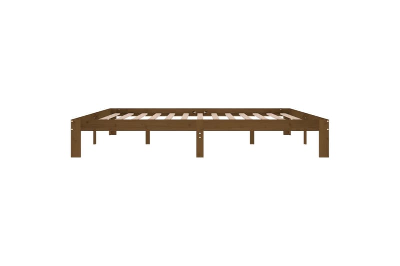 Sängynrunko hunajanruskea täysi mänty 200x200 cm - Ruskea - Huonekalut - Sänky - Sänkykehikot & sängynrungot