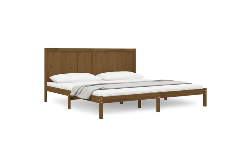 Sängynrunko hunajanruskea täysi mänty 200x200 cm - Ruskea - Huonekalut - Sänky - Sänkykehikot & sängynrungot