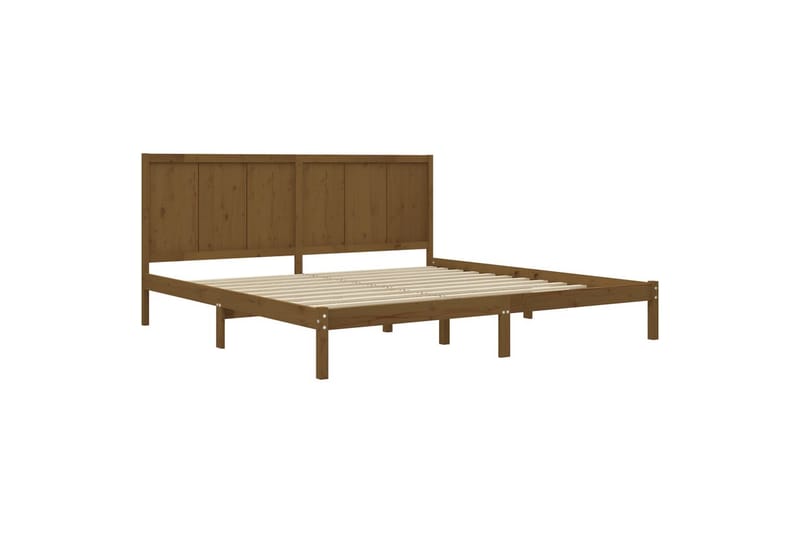 Sängynrunko hunajanruskea täysi mänty 200x200 cm - Ruskea - Huonekalut - Sänky - Sänkykehikot & sängynrungot