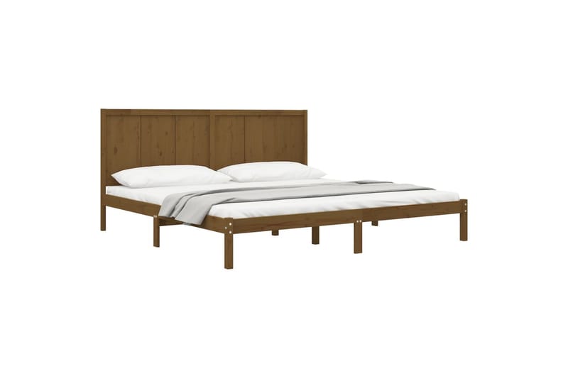 Sängynrunko hunajanruskea täysi mänty 200x200 cm - Ruskea - Huonekalut - Sänky - Sänkykehikot & sängynrungot