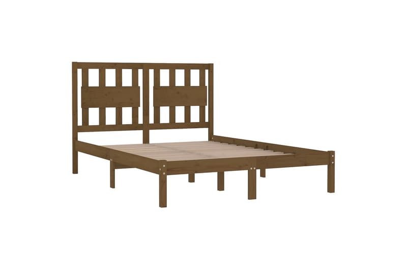 Sängynrunko hunajanruskea täysi mänty 200x200 cm - Ruskea - Huonekalut - Sänky - Sänkykehikot & sängynrungot
