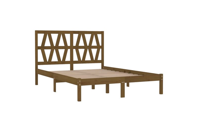 Sängynrunko hunajanruskea täysi mänty 200x200 cm - Ruskea - Huonekalut - Sänky - Sänkykehikot & sängynrungot