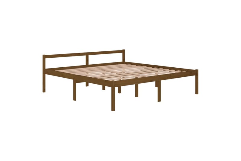 Sängynrunko hunajanruskea täysi mänty 200x200 cm - Ruskea - Huonekalut - Sänky - Sänkykehikot & sängynrungot