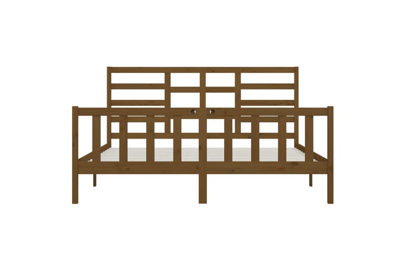 Sängynrunko hunajanruskea täysi mänty 200x200 cm - Ruskea - Huonekalut - Sänky - Sänkykehikot & sängynrungot