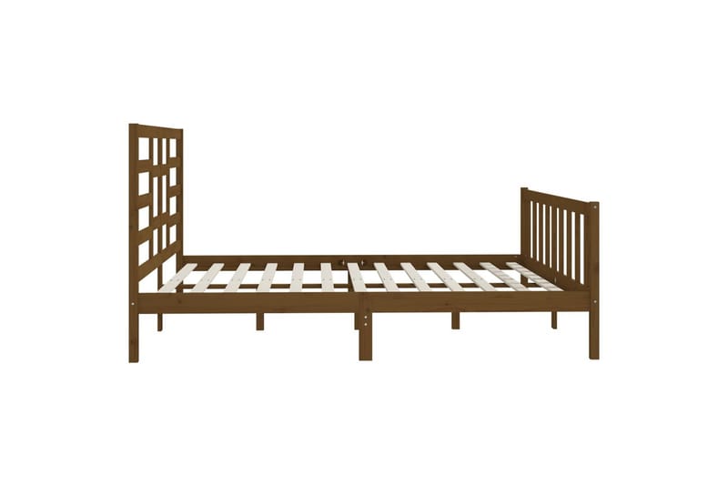 Sängynrunko hunajanruskea täysi mänty 200x200 cm - Ruskea - Huonekalut - Sänky - Sänkykehikot & sängynrungot