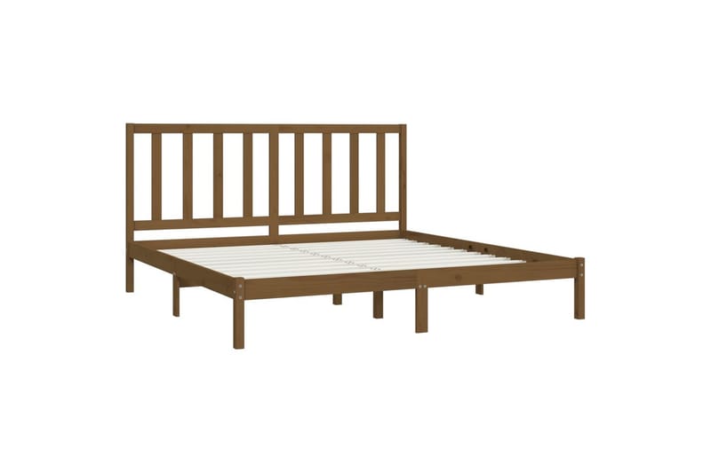 Sängynrunko hunajanruskea täysi mänty 200x200 cm - Ruskea - Huonekalut - Sänky - Sänkykehikot & sängynrungot