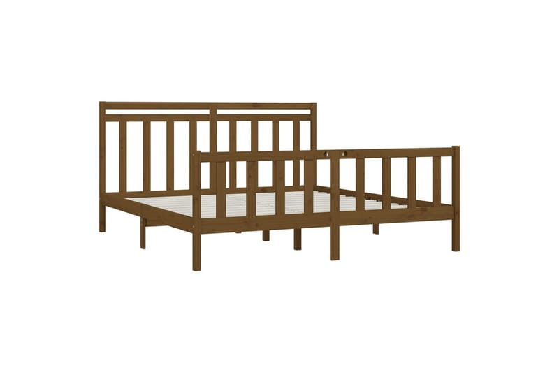 Sängynrunko hunajanruskea täysi mänty 200x200 cm - Ruskea - Huonekalut - Sänky - Sänkykehikot & sängynrungot