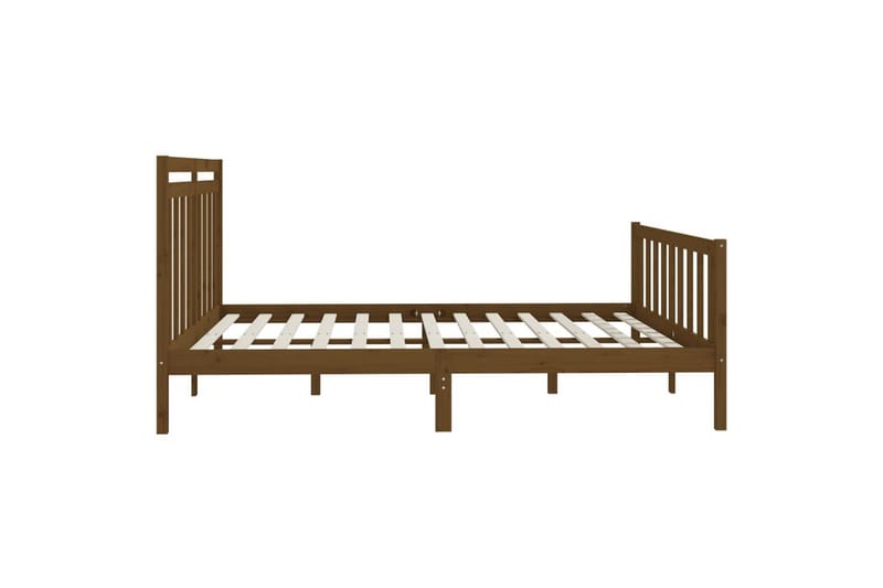 Sängynrunko hunajanruskea täysi mänty 200x200 cm - Ruskea - Huonekalut - Sänky - Sänkykehikot & sängynrungot
