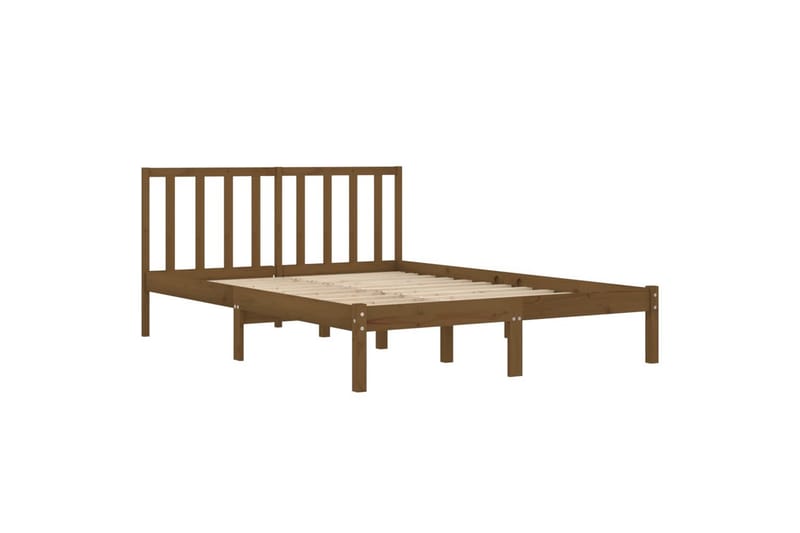Sängynrunko hunajanruskea täysi mänty 200x200 cm - Ruskea - Huonekalut - Sänky - Sänkykehikot & sängynrungot