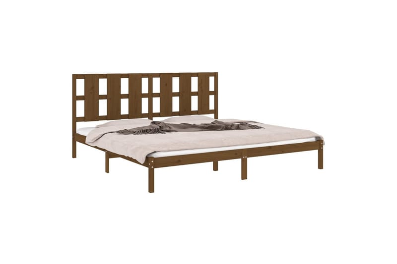 Sängynrunko hunajanruskea täysi mänty 200x200 cm - Ruskea - Huonekalut - Sänky - Sänkykehikot & sängynrungot