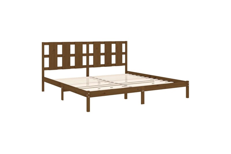 Sängynrunko hunajanruskea täysi mänty 200x200 cm - Ruskea - Huonekalut - Sänky - Sänkykehikot & sängynrungot