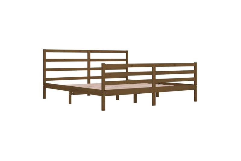 Sängynrunko hunajanruskea täysi mänty 200x200 cm - Ruskea - Huonekalut - Sänky - Sänkykehikot & sängynrungot