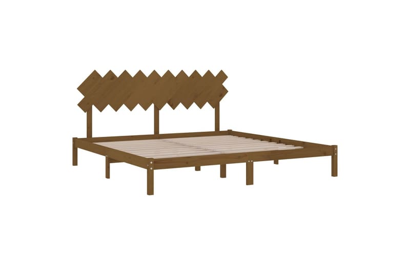 Sängynrunko hunajanruskea täysi mänty 200x200 cm - Ruskea - Huonekalut - Sänky - Sänkykehikot & sängynrungot