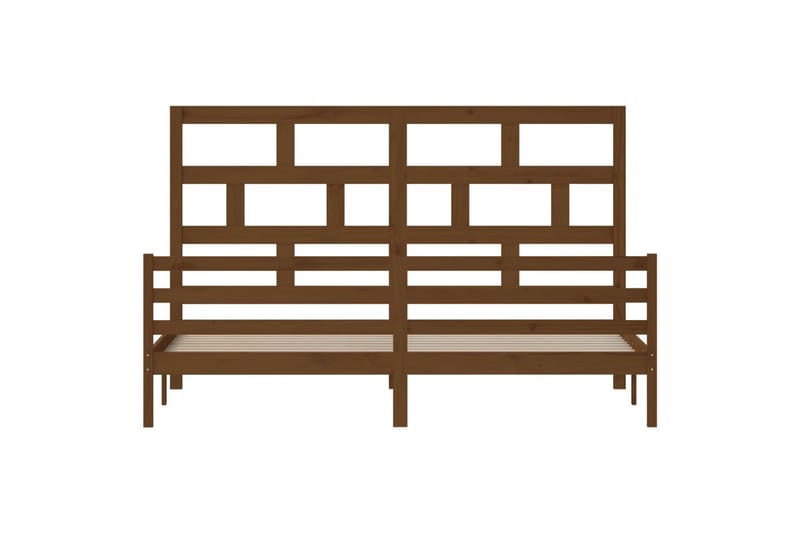 Sängynrunko hunajanruskea täysi mänty 200x200 cm - Ruskea - Huonekalut - Sänky - Sänkykehikot & sängynrungot